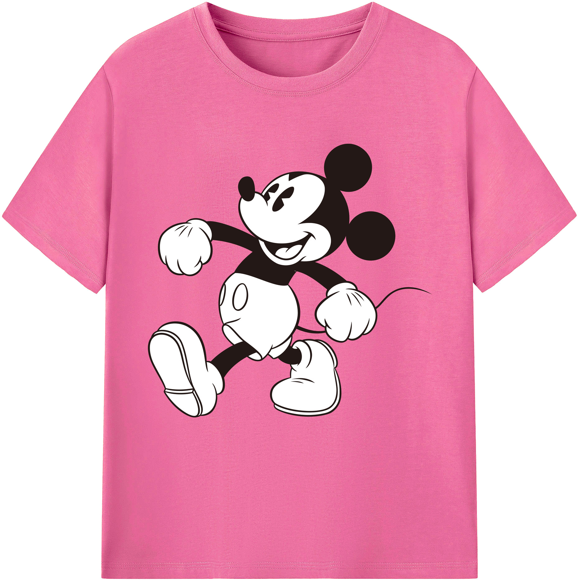 （画像用） ミッキーマウス Mickey Mouse レディースカジュアルプリントTシャツ（綿100％）